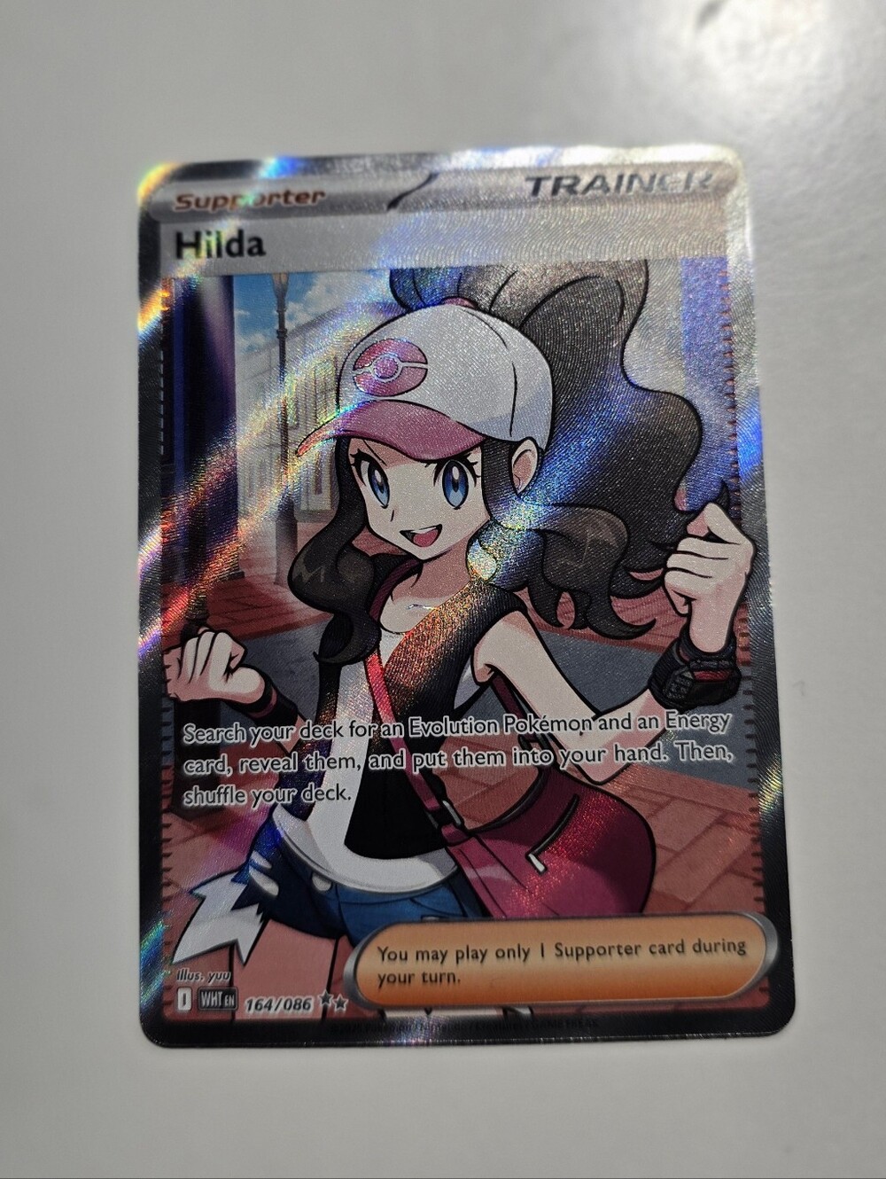 Pokemon Hilda 164/086 SV: White Flare Full Art Ultra Rare Supporter NM